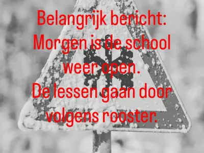 Leerlingen weer naar school donderdag 8-1